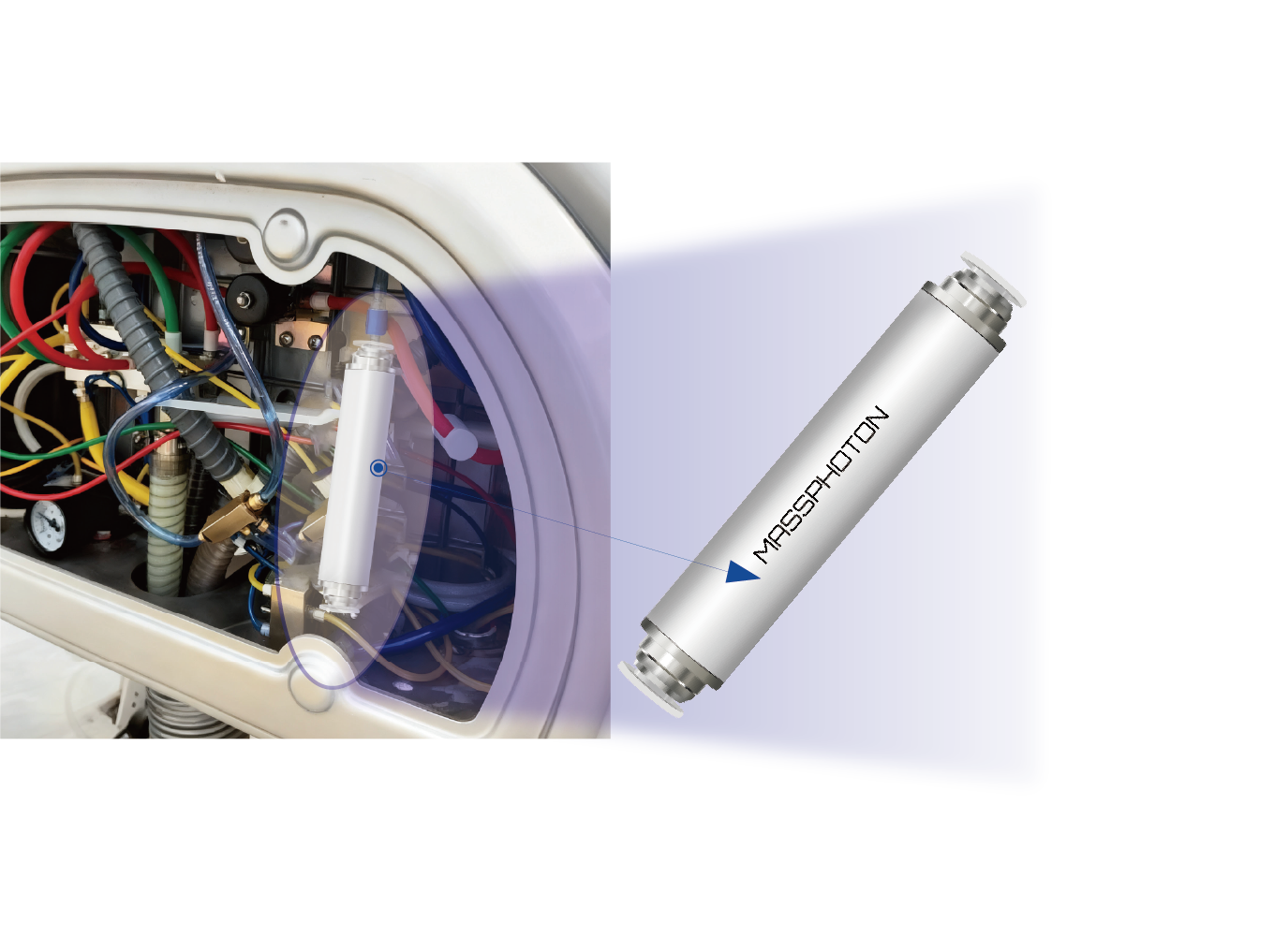 وحدة التعقيم بالأشعة فوق البنفسجية مدمجة في نظام الخط المائي لكرسي الأسنان