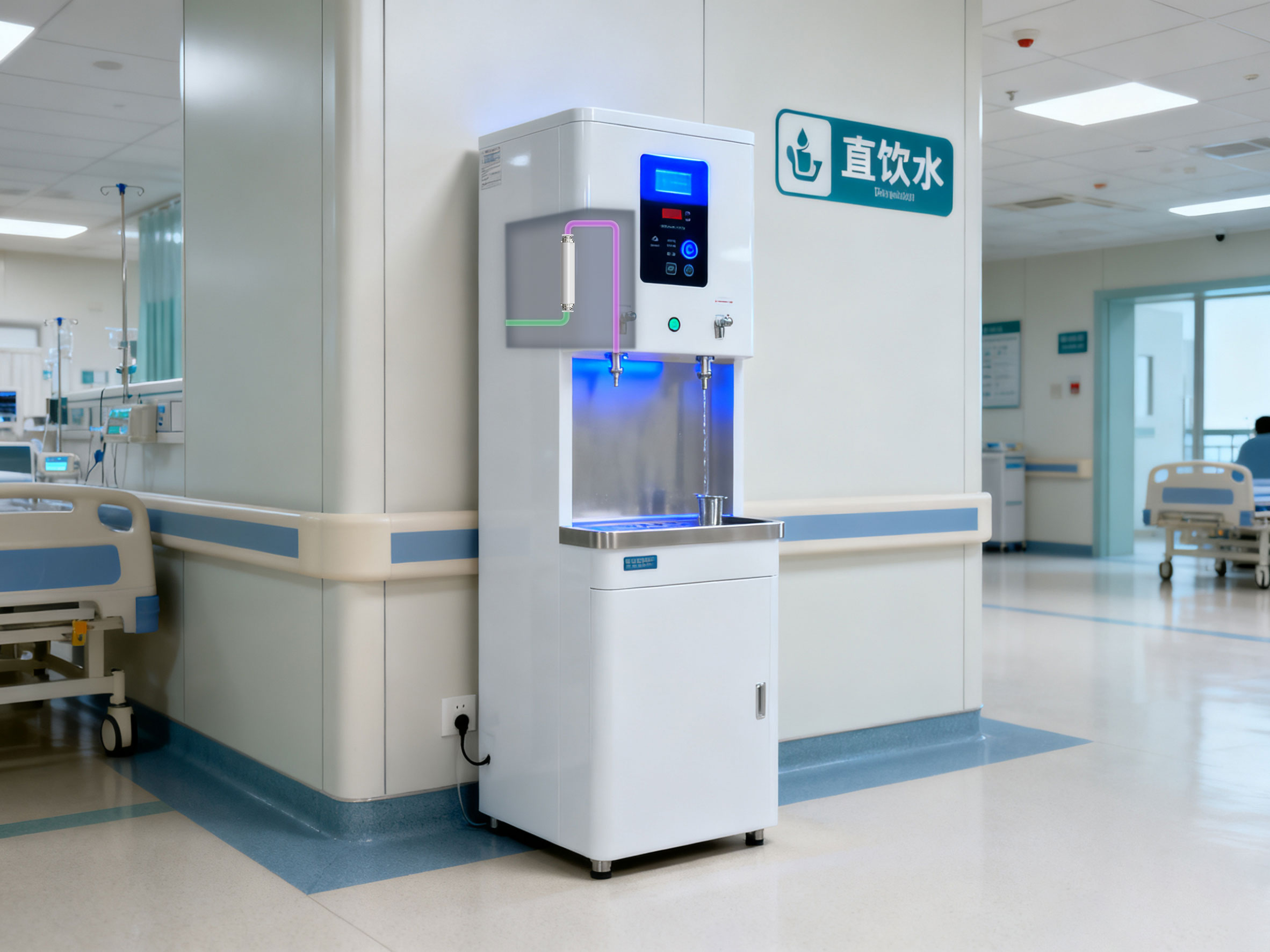 موزع مياه تجاري مزود بنظام تطهير مدمج بالأشعة فوق البنفسجية