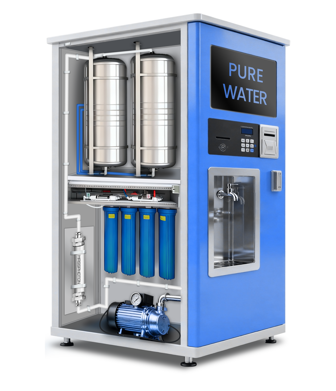 مخطط تكامل وحدة تطهير المياه UVC LED لآلة البيع: تعقيم عميق بالأشعة فوق البنفسجية + نظام شرب مباشر خالي من المواد الكيميائية