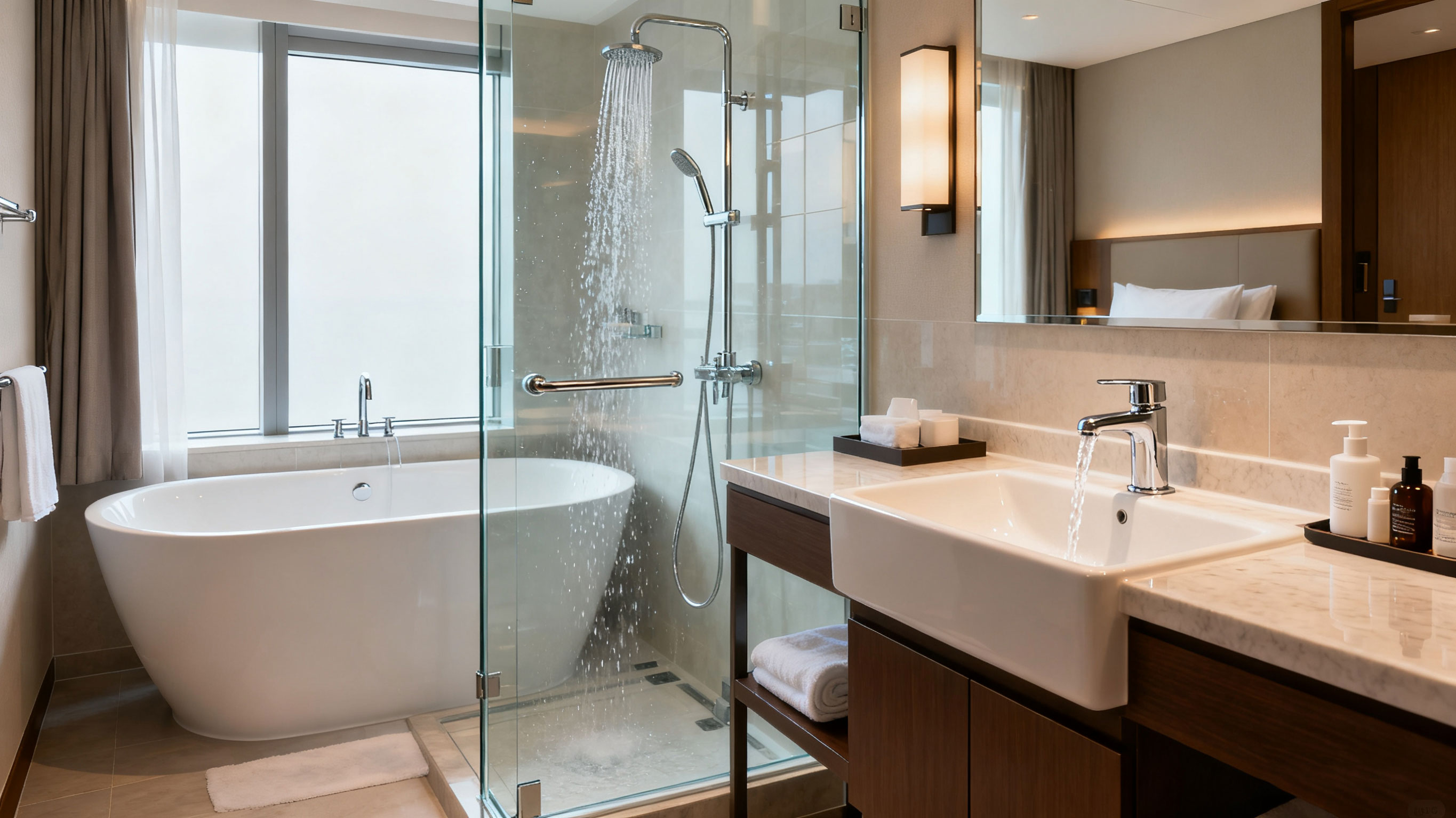 دش فندقي بمياه مفلترة بالأشعة فوق البنفسجية للحصول على بشرة وشعر أكثر نعومة