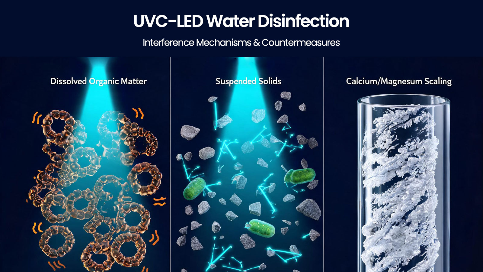 Application Progress of UVC-LED Water Disinfection in Response to Water Interference Mechanisms
