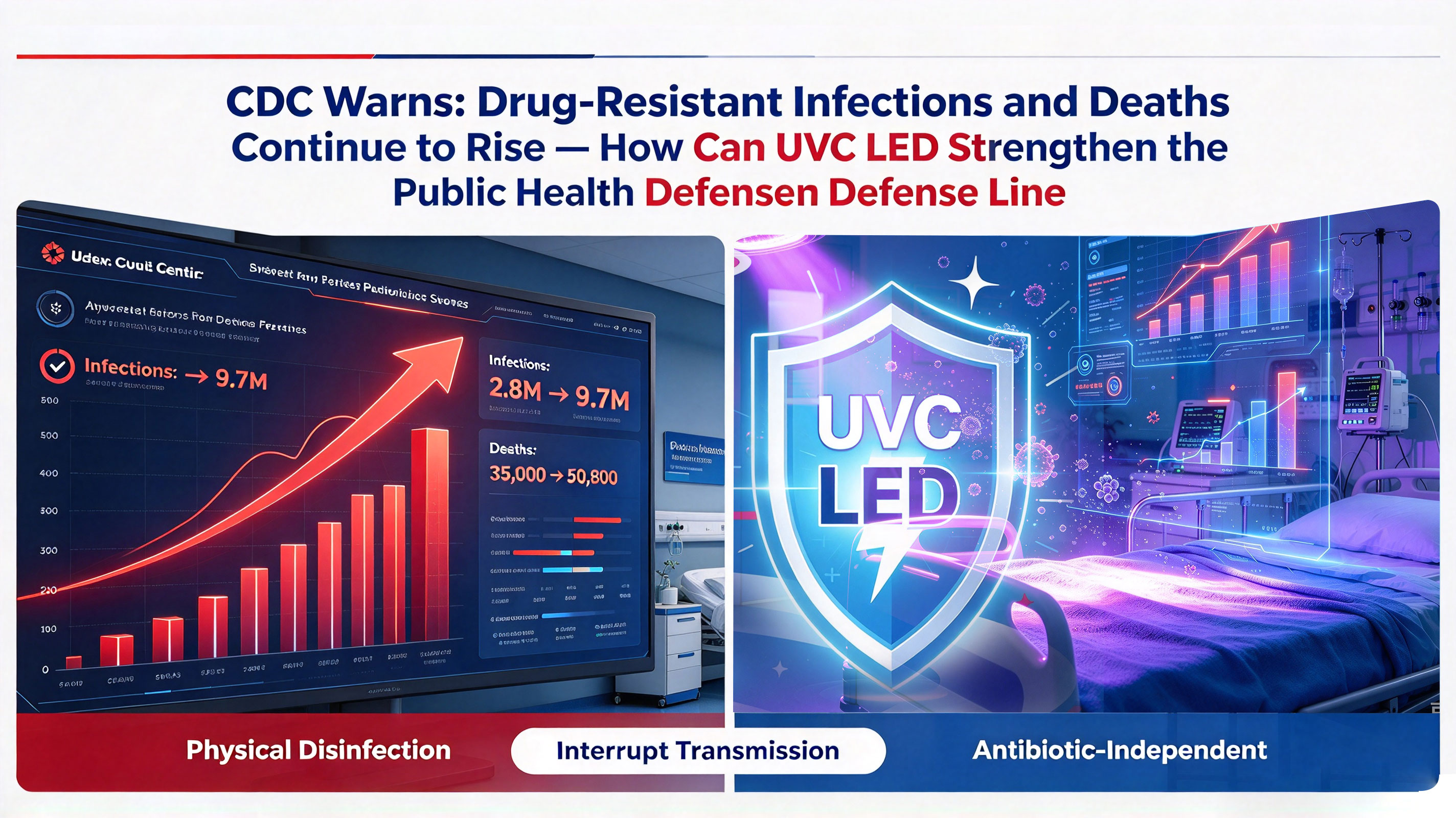 Drug-Resistant Infections and Superbugs Are Rising: Can UVC LED Disinfection Strengthen Public Health Defense?